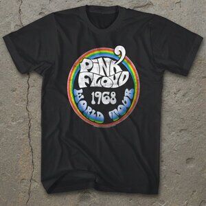 Pink Floyd 1968 World Tour Rainbow Vintage Graphic Band Tee